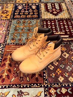 Timberland Kids Wheat Nubuck Lace-Up Boots - Tan & Black